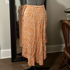 Orange Floral Women's Skirt